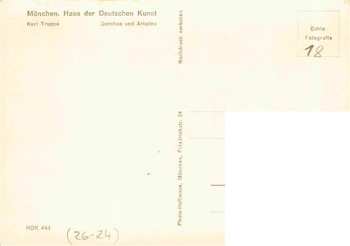 74027872 Verlag HDK Haus der Deutschen Kunst Nr. 444 Muenchen Karl Truppe Bacchu