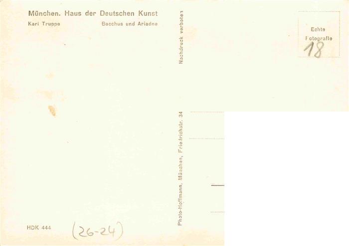 74027873 Verlag HDK Haus der Deutschen Kunst Nr. 444 Muenchen Karl Truppe Bacchu