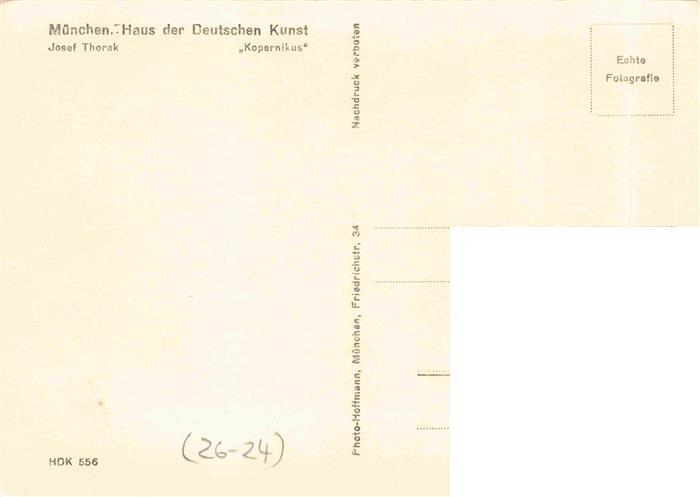 74027876 Verlag HDK Haus der Deutschen Kunst Nr. 556 Muenchen Josef Thorak Koper