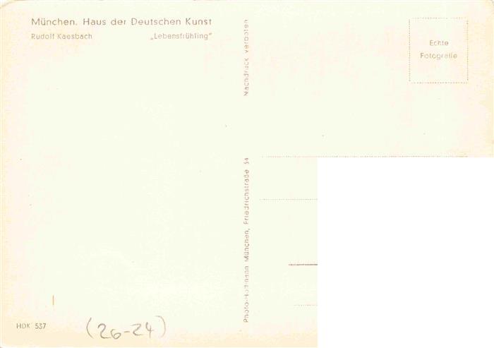 74027877 Verlag HDK Haus der Deutschen Kunst Nr. 537 Muenchen Rudolf Kaesbach Le