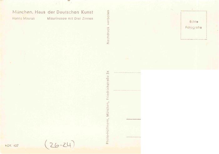 74027879 Verlag HDK Haus der Deutschen Kunst Nr. 437 Muenchen Hanns Maurus Misur