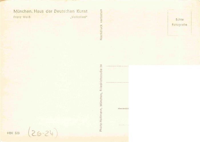 74027880 Verlag HDK Haus der Deutschen Kunst Nr. 533 Muenchen Franz Weiss Volksl