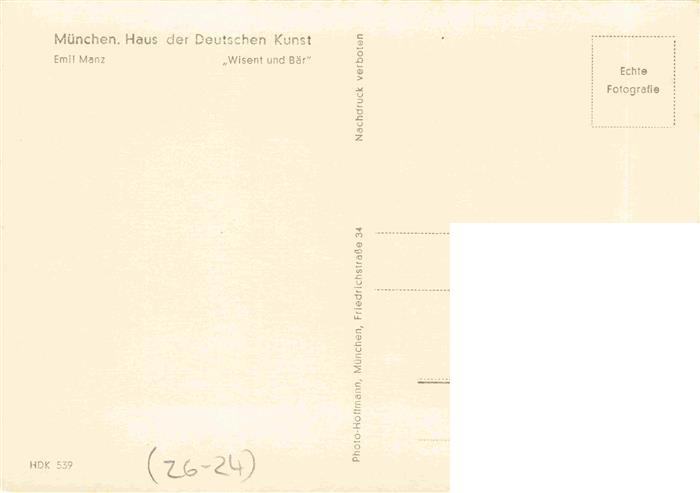 74027881 Verlag HDK Haus der Deutschen Kunst Nr. 539 Muenchen Emil Manz Wisent u