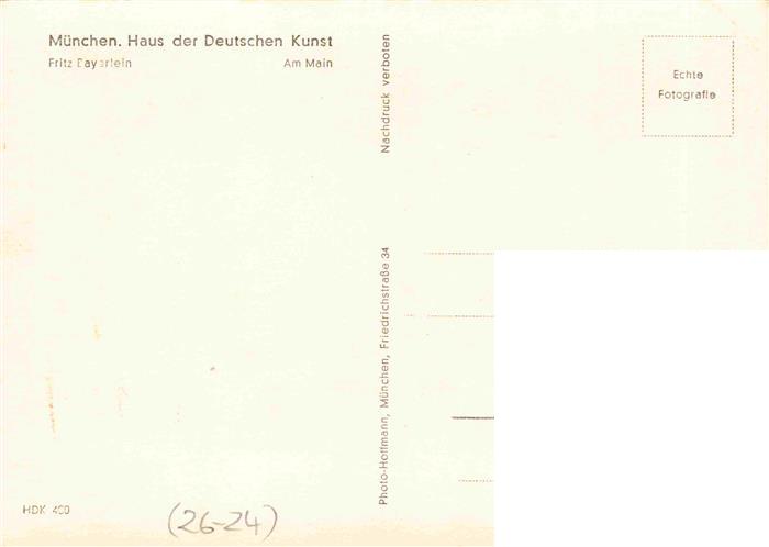 74027888 Verlag HDK Haus der Deutschen Kunst Nr. 400 Muenchen Fritz Bayarlein Am