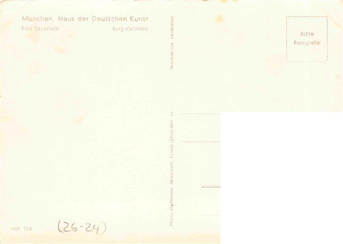 74027889 Verlag HDK Haus der Deutschen Kunst Nr. 503 Muenchen Fritz Bayerlein Bu