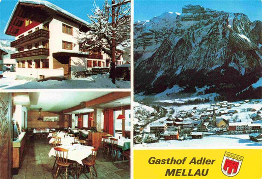 73964074 Mellau Vorarlberg Gasthof Adler Gastraum Winterpanorama Bregenzerwald A