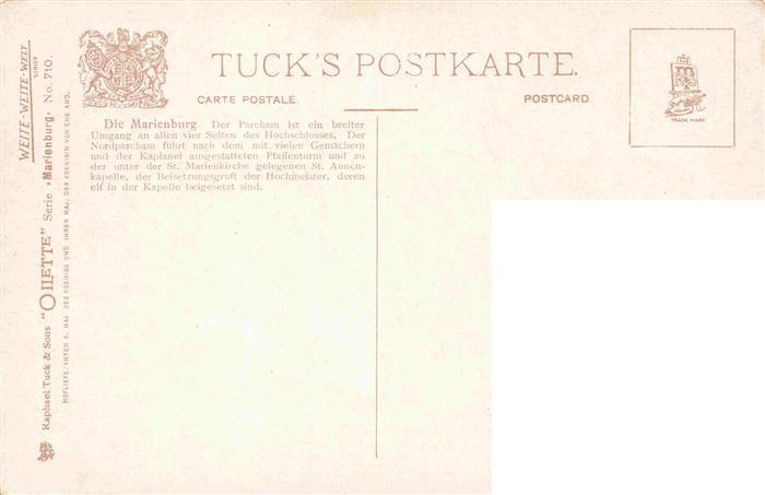 73967899 Verlag Tucks Oilette Serie Nr. 710 Die Marienbburg St Annekapelle