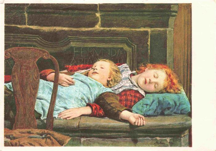 74007174 Anker Albert artist card Sleeping Children