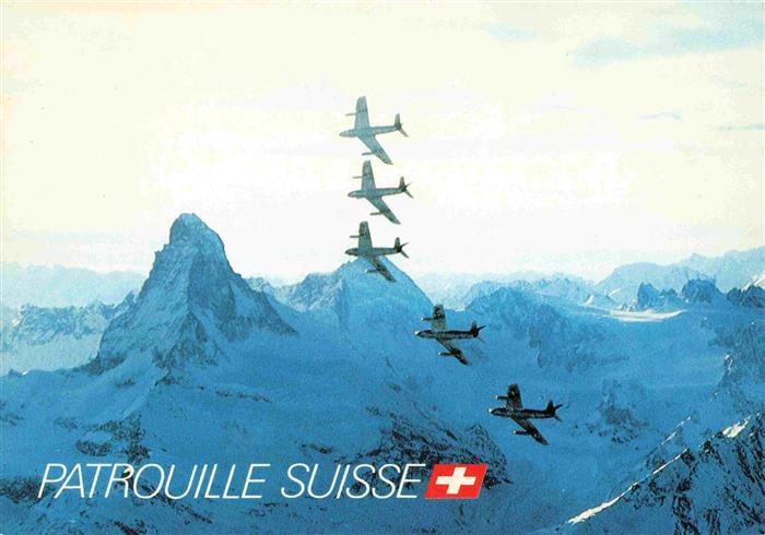 74007186 Flugzeuge Militaria Patrouille Suisse Matterhorn