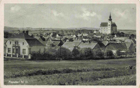 73965564 Poysdorf Weinviertel Niederoesterreich AT Panorama mit Kirche