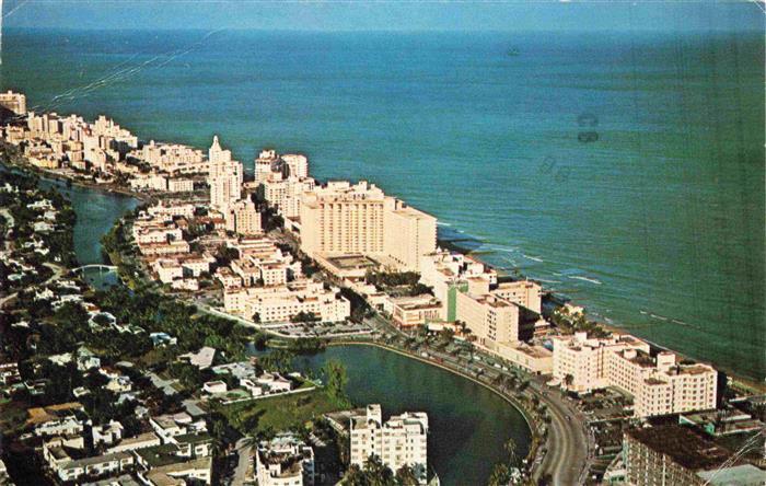 73966655 Miami Beach Ocean front hotels and Lake Pancoast aerial view