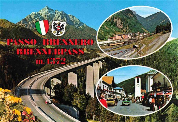 73966839 Brenner Pass 1372m Brenner Brennero South Tyrol IT Panorama with Brenneraut