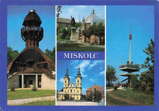 73969298 Miskolc Mischkolz HU Aussichtsturm Denkmal Kirche Sender