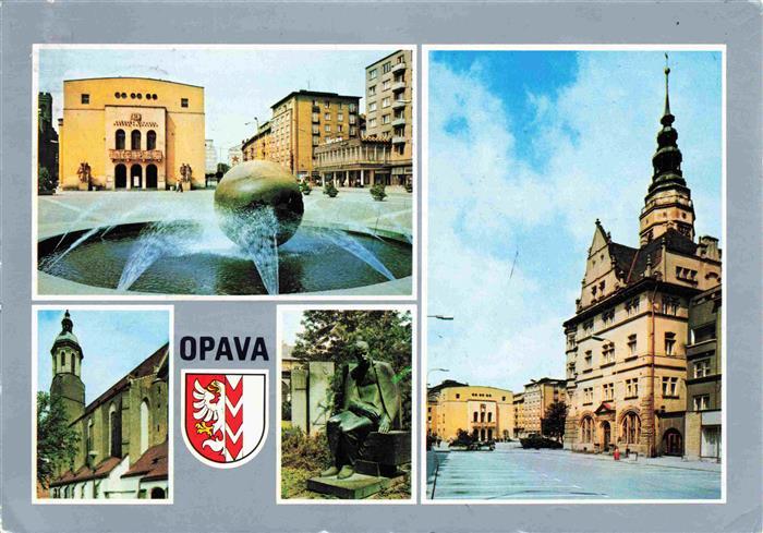 73969300 Opava Troppau CZ Motive im Stadtzentrum Brunnen Kirche Denkmal