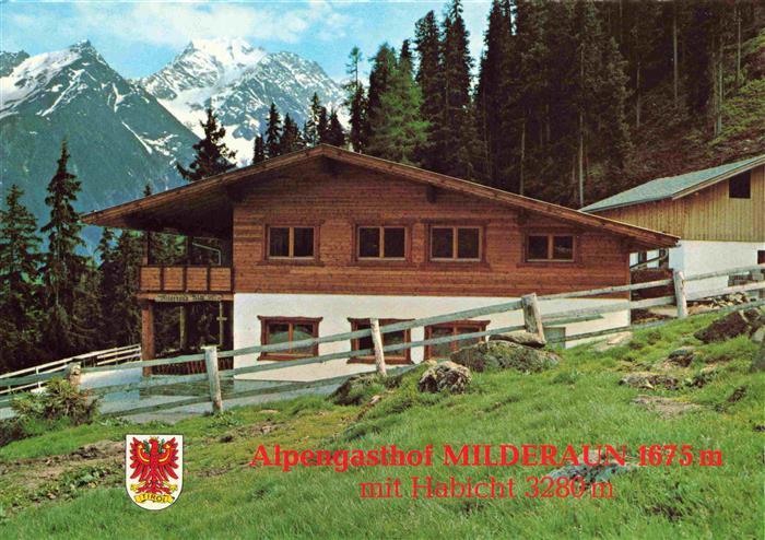 73969475 Neustift  Stubaital Tirol AT Alpengasthof Milderaun Blick gegen Habicht