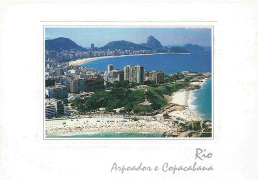 73969234 RIO DE JANEIRO Brazil Praia do Arpoador e ao fundo Copacabana