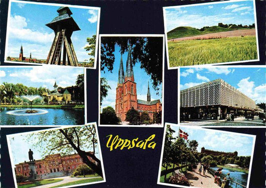 73969539 Uppsala Upsala Sweden Turm Seepartie Panorama Kirche Einkaufszentrum Pr