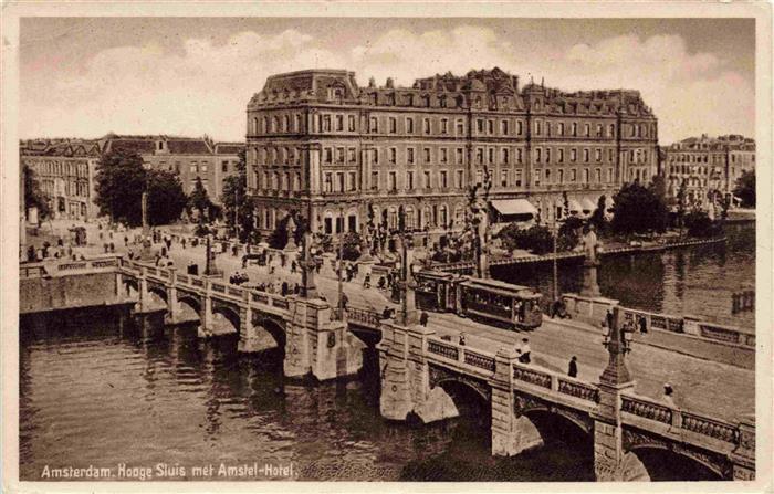 74032478 Strassenbahn Tramway-- Amsterdam Hooge Sluis met Amstel Hotel