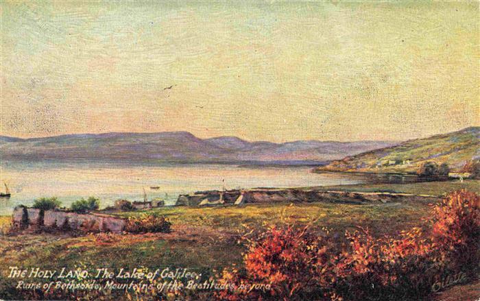 74033627 Verlag Tucks Oilette Serie Nr. 7785 Lake of Galilee Holy Lano