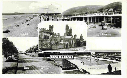 73969668 Port Talbot Wales UK Beach Motorway Margam Castle Vivian Park Paddling