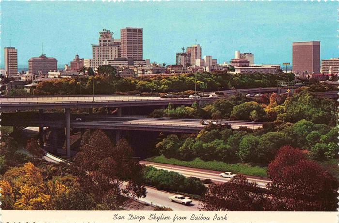 73969827 SAN DIEGO California USA Skyline from Balboa Park Freeway Interchange