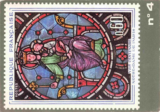 74027287 Briefmarken auf AK Timbres Postage Francobollo-- Notre Dame Paris