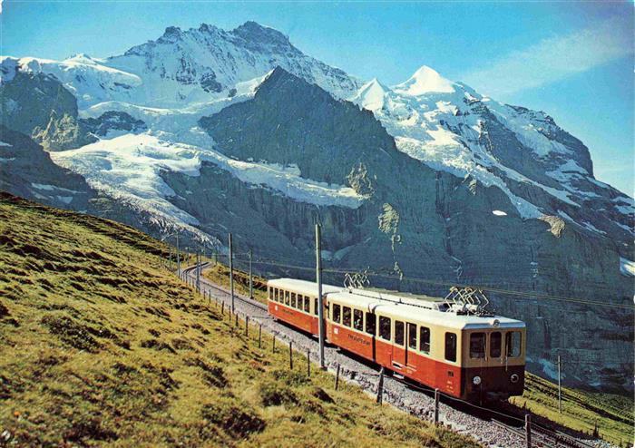 74027895 Eisenbahn Railway Chemin de Fer Scheidegg Jungfrau Silberhorn