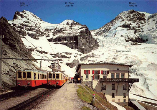 74027899 Eisenbahn Railway Chemin de Fer Station Eigergletscher Berner Oberland