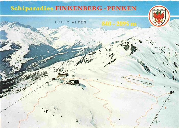 74031248 Ski-Abfahrt Skiing-- Finkenberg Penken joch Huette