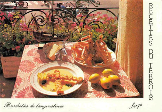 74030085 Rezept Recette-- Brochettes Langoustines La Rochelle