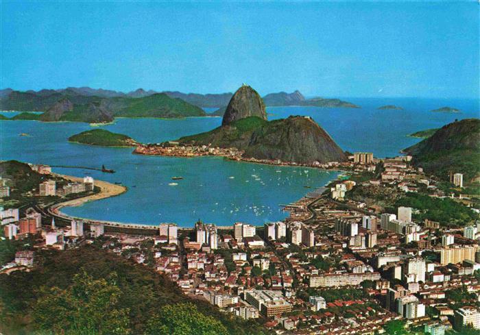 73970655 RIO DE JANEIRO Brazil Aerial View of Botafogo bay and Sugar Loaf