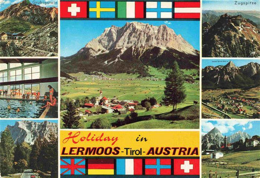 73970669 Lermoos Tirol AT Grubigstein Hallenbad Panorama Zugspitze Sonenspitze