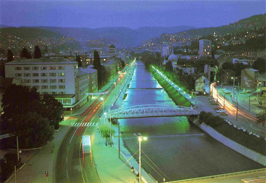 73970689 Sarajevo Bosnia-Herzegovina Panorama bei Nacht