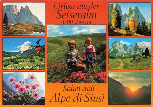 73970692 Seiseralm Alpe di Siusi Trentino IT Panorama Partial views Children Lufts