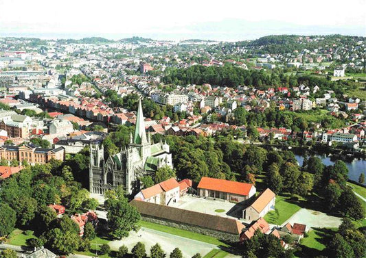 73971696 Trondheim Trondhjem Norge Nidaros domkirke og Ekrebispegarden Fliegerau