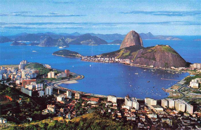 73985195 RIO DE JANEIRO Brazil Guanabara Bay Urca and Sugar Loaf aerial view