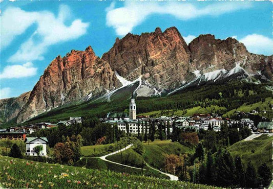 73985199 Cortina d Ampezzo Veneto IT Panorama view towards Pomagagnon Dolomites