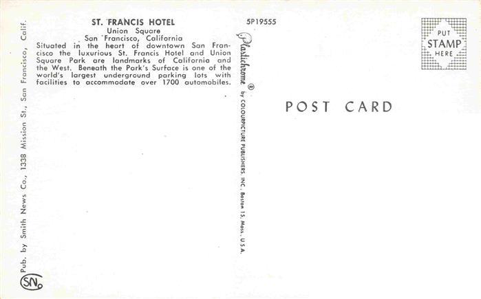 73993809 SAN FRANCISCO California USA St Francis Hotel Union Square