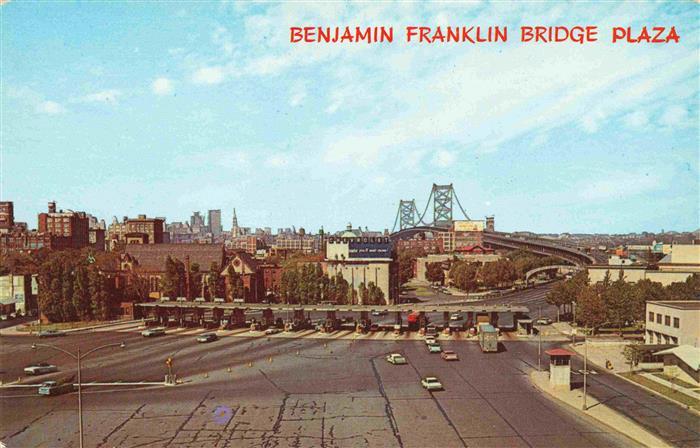 73994072 Camden New Jersey USA The Benjamin Franklin Bridge Plaza