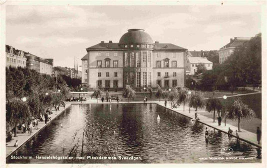 73994114 STOCKHOLM  Sweden Hanelshoegskolan med Plaskdammen Sveavaegen