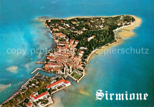 73742877 Sirmione Lago di Garda Penisola di Sirmione veduta aerea