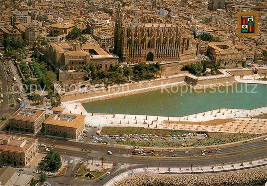 73745429 Palma de Mallorca Catedral y Parque del Mar vista aérea