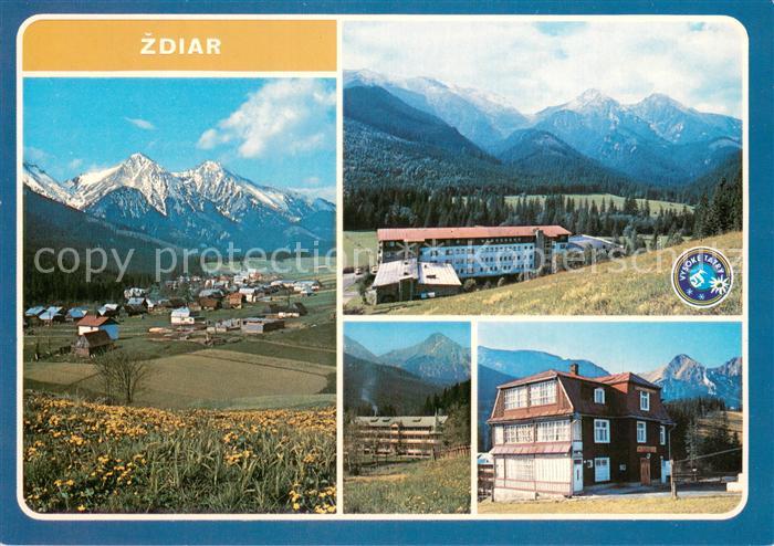 73741292 Zdiar Vysoke Tatry SK Obec v pozadi Zdiarska vidla a Havran Zotavovne R