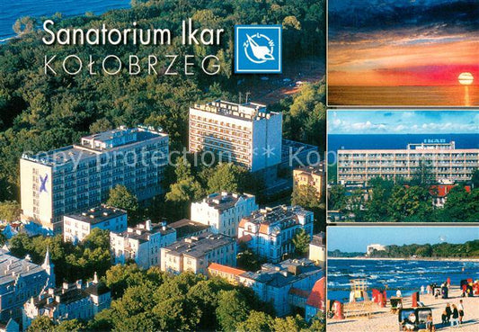 73746125 Kolobrzeg Kolberg Ostseebad Sanatorium Ikar Fliegeraufnahme Sonnenunter