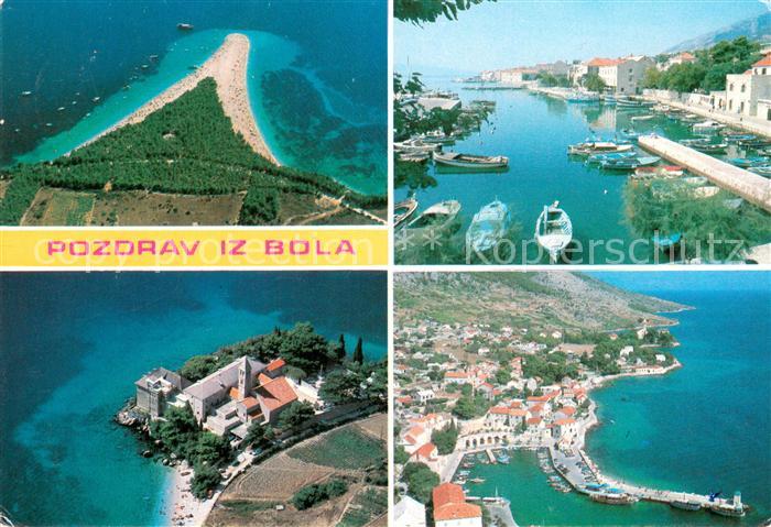 73754729 Bol Otok Brac Croatia Fliegeraufnahmen Hafenpartie