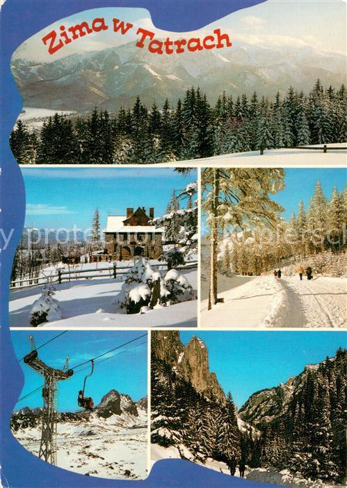 73756890 Tatry Vysoke Gebirge Panorama Sessellift Natur Schnee