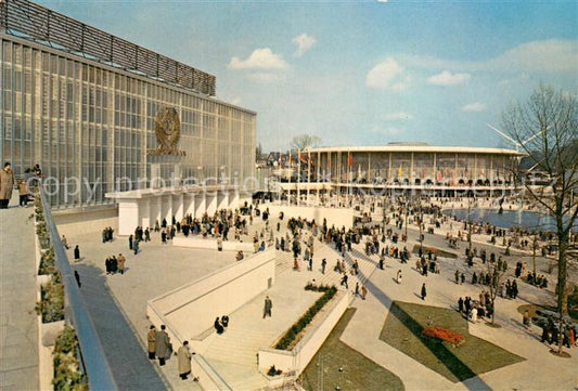 73804634 Exposition Universelle Bruxelles 1958 Pavillon U.S.S.R und U.S.A.