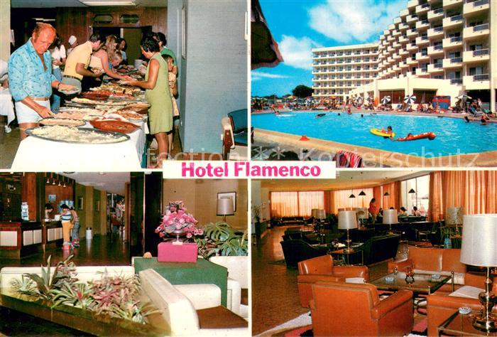 73760586 Cala Millor Mallorca Hotel Flamenco Buffet Pool Rezeption Gastraum