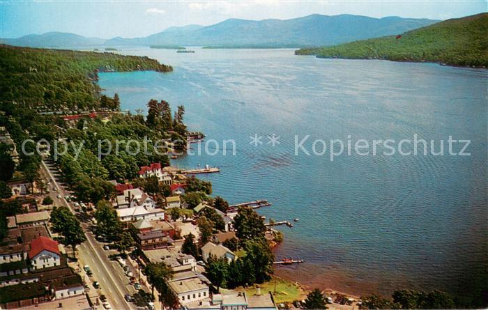 73764005 Lake George New York Aerial view north over Lake George