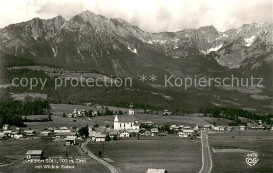 73764016 Soell Tirol AT Fliegeraufnahme mit Wildem Kaiser